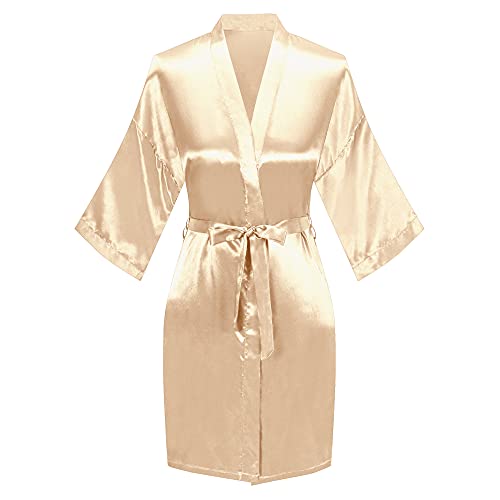 Valennia 6 Pieces Bridal Shower Bathrobe For Bride and Bridesmaid Robe With Rhinestone Getting Ready Kimono Gown - Image 4