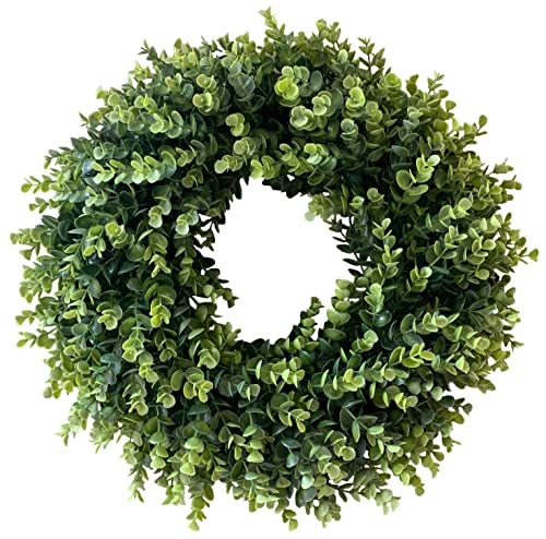 IPLNTS 20” Wreaths for Front Door,Spring and Summer Eucalyptus Wreath,Outdoor Green Door Wreath for All Seasons Porch Living Room Bedroom Window Wall Indoor Outdoor Farmhouse Home Decoration - Image 1