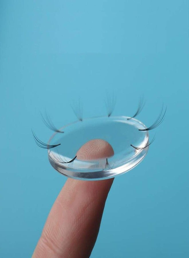 Luzen 6Pcs Silicone Easy Fan Volume Lash Pads Blooming Lash Pallet Patches Round Eyelash Fan Holder Eyelash Extension Supplies for Easy Fan Volume Lashes Makeup Tools, Clear - Image 3