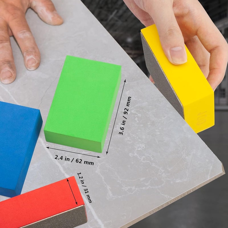 KASTWAVE Diamond Polishing Pads - 4-Piece Set Multi-Grade Versatile For Hand Sanding Of Marble, Granite, Ceramics, Concrete & Glass, Wet/Dry Compatible, Includes 60, 100, 200, 400 Grit Sizes - Image 5