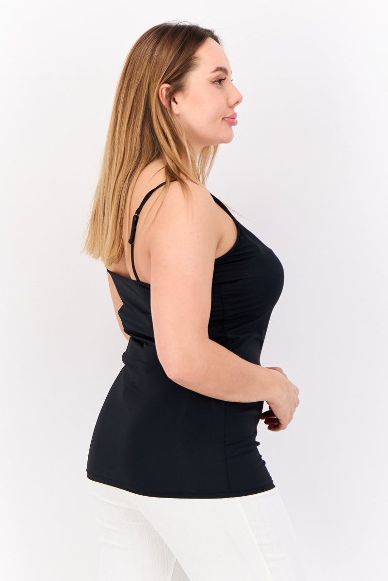 bebe Women 2 Pieces Solid Sleeveless Tank Tops, Black - Image 3