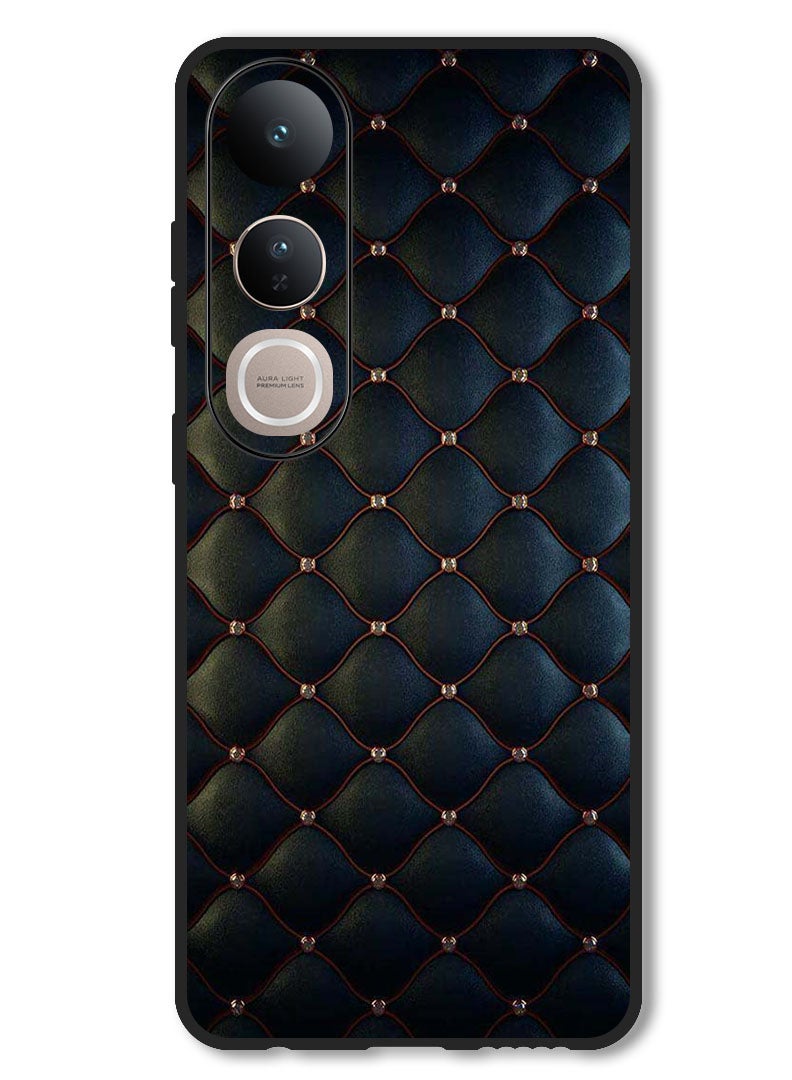 Theodor Case Compatible with Vivo V50 Lite Protection Shockproof Bumper Cover Stappers On Black Cloth Pattern - Image 1