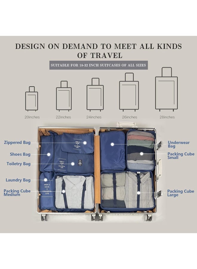 SOOFAM 10 PCS Packing Cubes,Travel Organizer Bags for Luggage,Travel Packing Kit with Clothes Shoes Storage Bag Waterproof Laundry Bag Traveling Accessories - Image 3