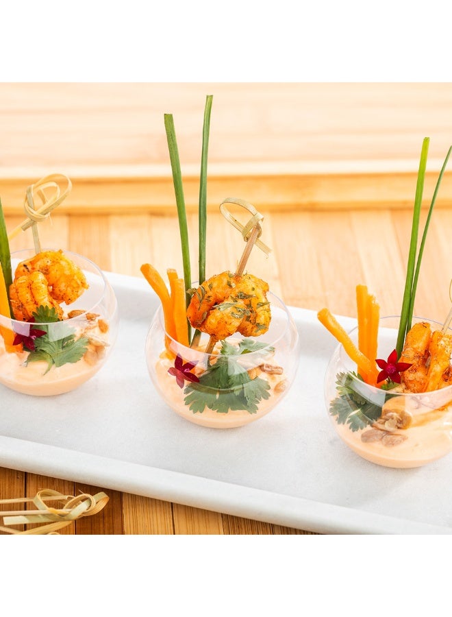 Restaurantware 2 Ounce Round Plastic Bowls, 100 Disposable Sphere Cups - Premium, Does Not Shatter Easily, Clear Plastic Appetizer Bowls, Versatile, For Weddings, Parties, Or Birthdays - Image 3