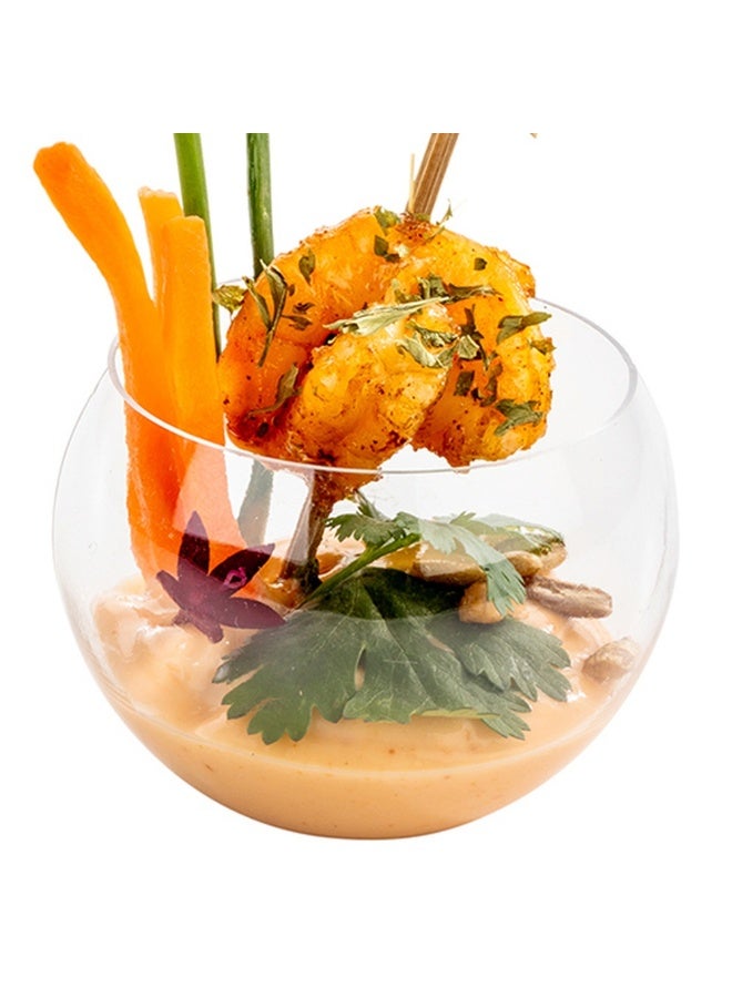 Restaurantware 2 Ounce Round Plastic Bowls, 100 Disposable Sphere Cups - Premium, Does Not Shatter Easily, Clear Plastic Appetizer Bowls, Versatile, For Weddings, Parties, Or Birthdays - Image 2