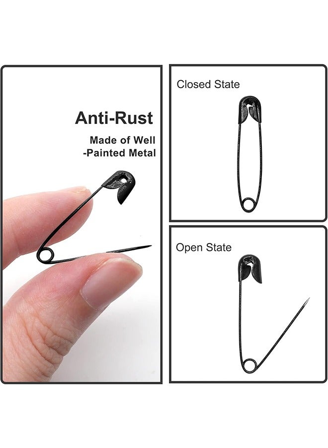 60 PCS Safety Pins Heavy Duty Quilting Pins, Black Safety Pins Bulk Metal Sewing Pins, Premium Sharp Safety Pins for DIY Crafts Jewelry Making Baby Clothing - Image 2