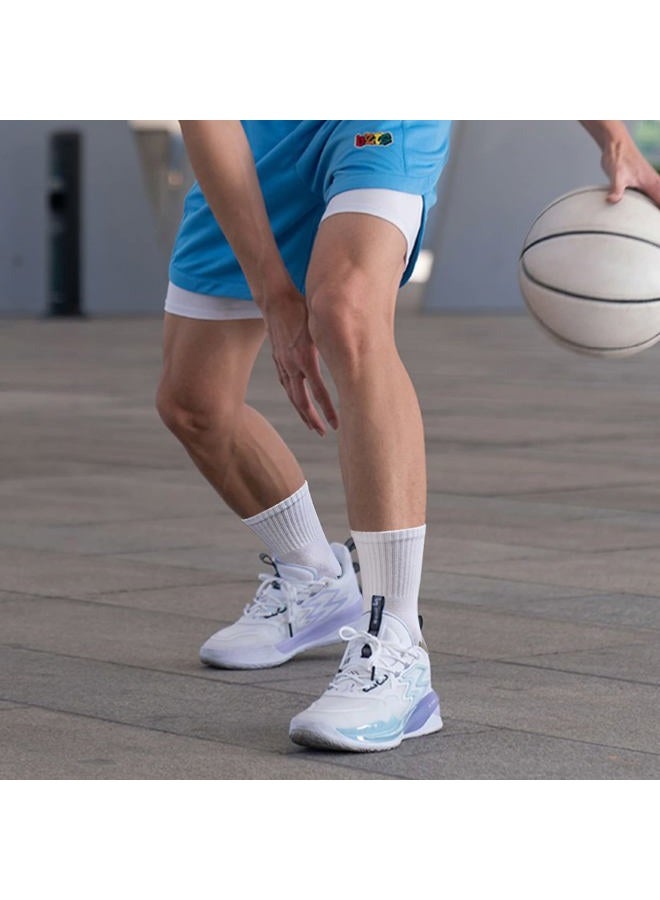 YUEDGE Mens White Cushioned Cotton Crew Socks For Men Size 9-11, Moisture Wicking Casual Work Everyday Gym Golf Training Athletic Socks, 5 Pairs - Image 2
