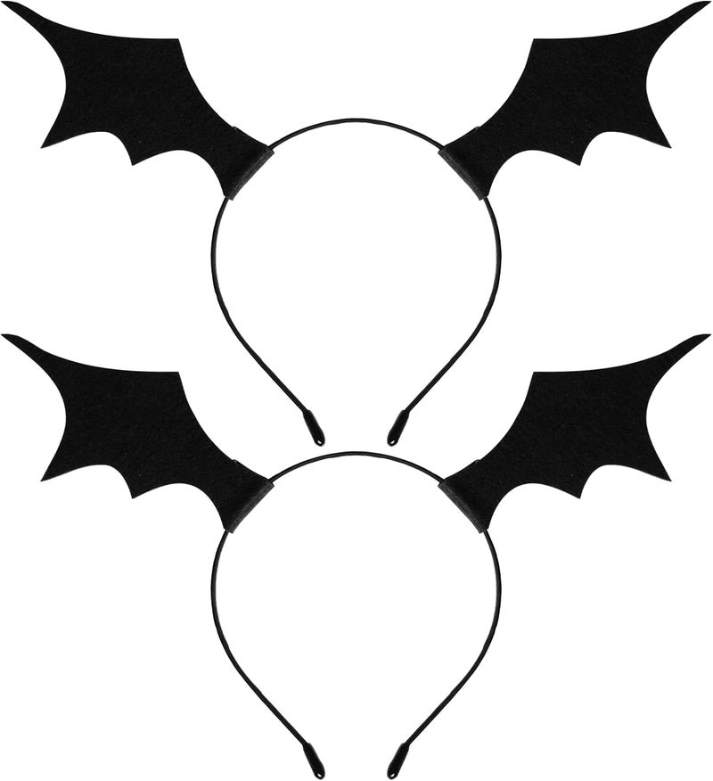 Topbuti 2 Pack Halloween Bat Wing Headband Devil Bat Hairbands Headwear Hair Hoop Headpiece Props for Halloween Costume 