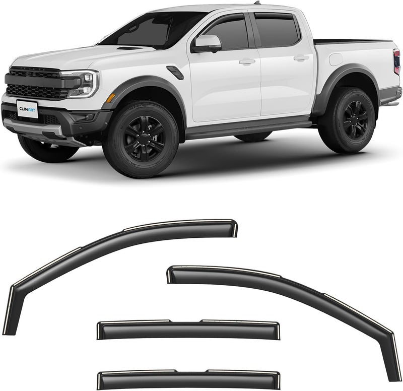 CLIM ART In-Channel Rain Guards for Ford Ranger 2024 SuperCrew - 4 pcs - Image 1