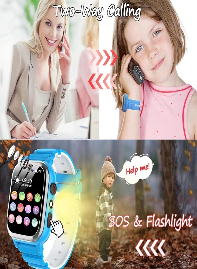 AROAQ Kids Smart Watch for Boys & Girls with Phone Call, SOS, HD Camera, 26 Educational Games, MP3 & Video Player, Pedometer, Calories Counter, Touch Screen – Birthday Gift for Children (1.44” Display) - Blue - Image 5
