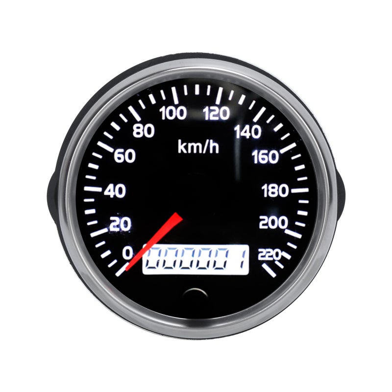 CNSPEED Speed Gauge 9-32V LCD Speedometer Stepper Motor Mileage Display - IP67 Waterproof Boat Odometer with 316L Stainless Steel Bezel for Marine Vehicle Modification - Image 3