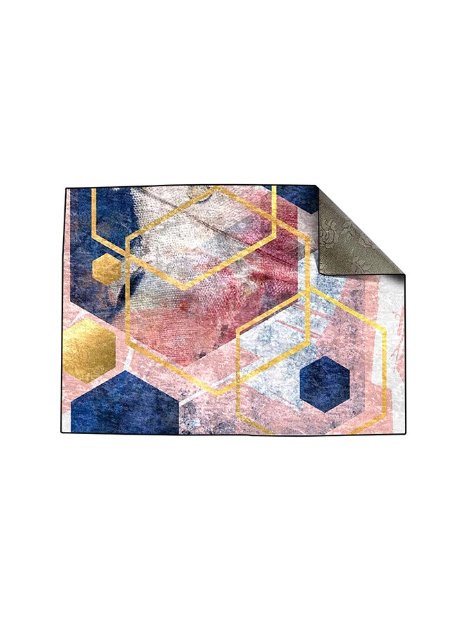 RIZARIES Pink Abstract Centerpiece Rug, Fabric, Rectangle - Image 1