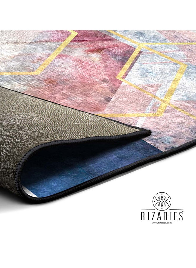 RIZARIES Pink Abstract Centerpiece Rug, Fabric, Rectangle - Image 2