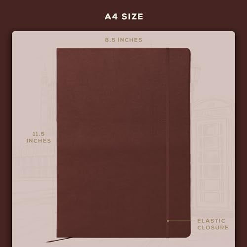 Beechmore Books A4 Sketchbook – 8.5x11 Premium Vegan Leather Bound Large Sketch Book Hardcover with 156 Thick 160gsm Perforated Ivory Pages, Blank Sketch Pad, Gift Boxed, Back Pocket, Ribbon Bookmark - Image 3