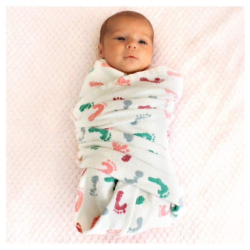 pill thing Baby Swaddle Hospital Blanket 3 Pack, Nursery Receiving Wrap, Unisex Boy Girl, 100% Soft Cotton Swaddles Newborn for Comforting , Durable Hospital Quality Large Size Baby feet - Image 1