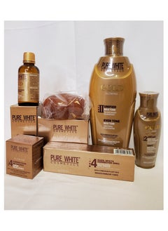 Pure White Cosmetics PURE WHITE GOLD GLOWING LOTION 400 ML+OIL+FACE CREAM+SOAP ORIGINAL  - Image 1