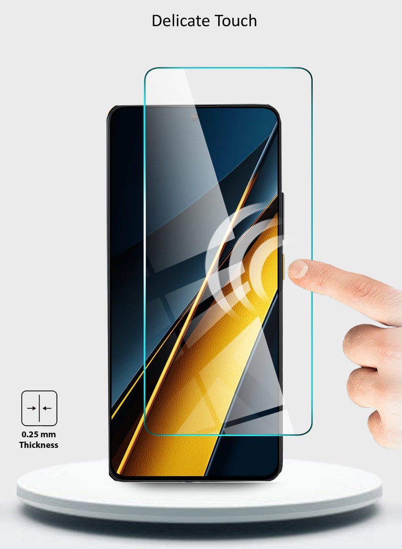Wtech Xiaomi Poco X6 5G 2024 Premium Series Curved Edges 9H 2.5D Tempered Glass Screen Protector (MSG9CN) - Clear - Image 3