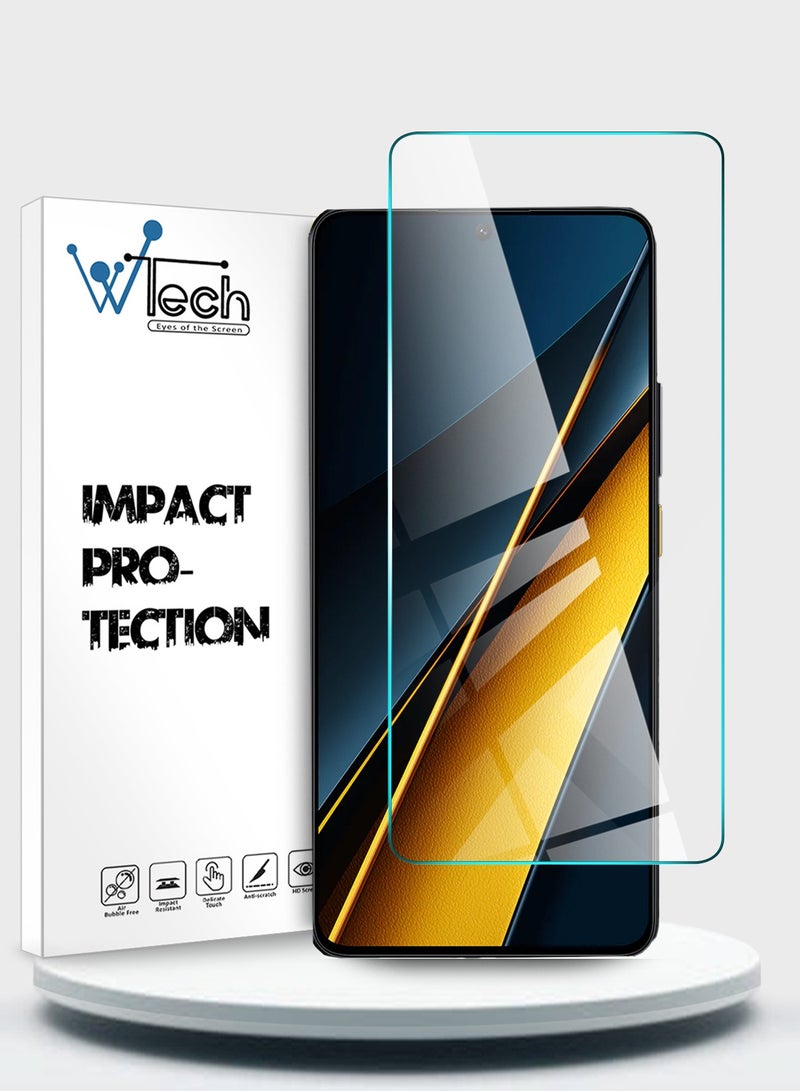 Wtech Xiaomi Poco X6 5G 2024 Premium Series Curved Edges 9H 2.5D Tempered Glass Screen Protector (MSG9CN) - Clear - Image 1