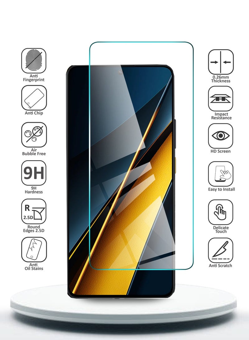 Wtech Xiaomi Poco X6 5G 2024 Premium Series Curved Edges 9H 2.5D Tempered Glass Screen Protector (MSG9CN) - Clear - Image 4