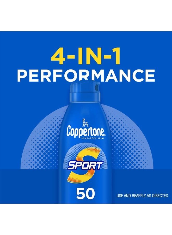 Coppertone SPORT Sunscreen Spray SPF 50, Water Resistant Spray Sunscreen, Broad Spectrum SPF 50 Sunscreen, 5.5 Oz Spray - Image 2