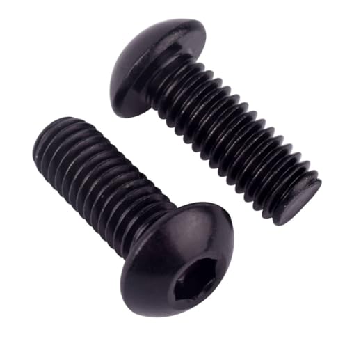VAMUOEFL 1/4-20 x 7/8" Button Head Socket Cap Bolts Screws (1/4" to 2" Available), 304 Stainless Steel 18-8, Black Exterior Finish, Allen Hex Drive, Fully Thread, 10Pcs - Image 1