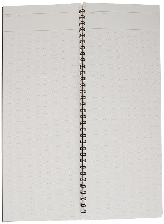Maruman Mnemosyne Dot Grid Notebook- A4, 11.69" x 9.25", 70 Sheets / 140 Pages, 5mm Dotted Journal, Perforated Pages & Wire-Bound to Lay Flat, Black, Made in Japan - Image 3