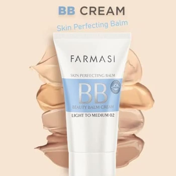 FARMASi Make Up BB Cream Beauty Balm, Full-Coverage Foundation, Concealer, Moisturizer BB Cream for All Skin Types, 1.7 fl. oz. / 50 ml (Light to medium) - Image 2