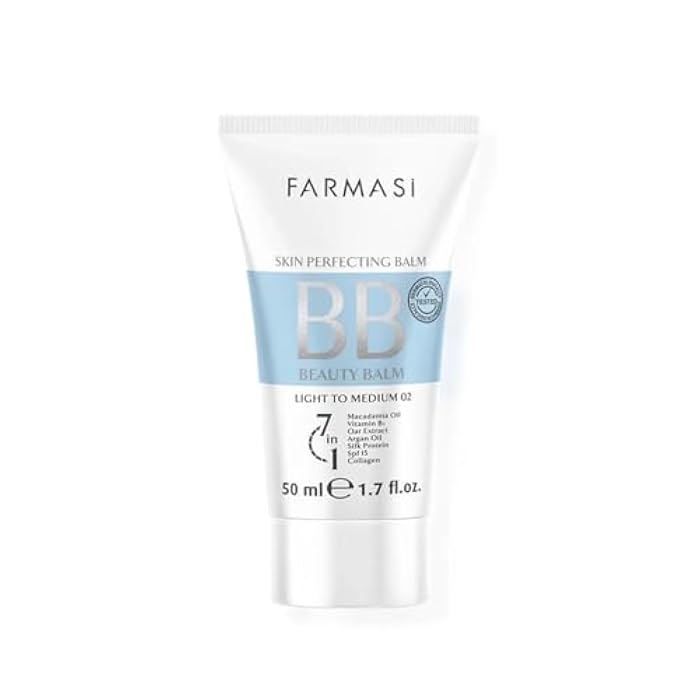 FARMASi Make Up BB Cream Beauty Balm, Full-Coverage Foundation, Concealer, Moisturizer BB Cream for All Skin Types, 1.7 fl. oz. / 50 ml (Light to medium) - Image 1