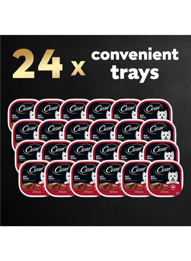 CESAR Wet Dog Food Loaf in Sauce Beef Recipe, 3.5 oz. Easy Peel Trays (24 Count, Pack of 1) - Image 1