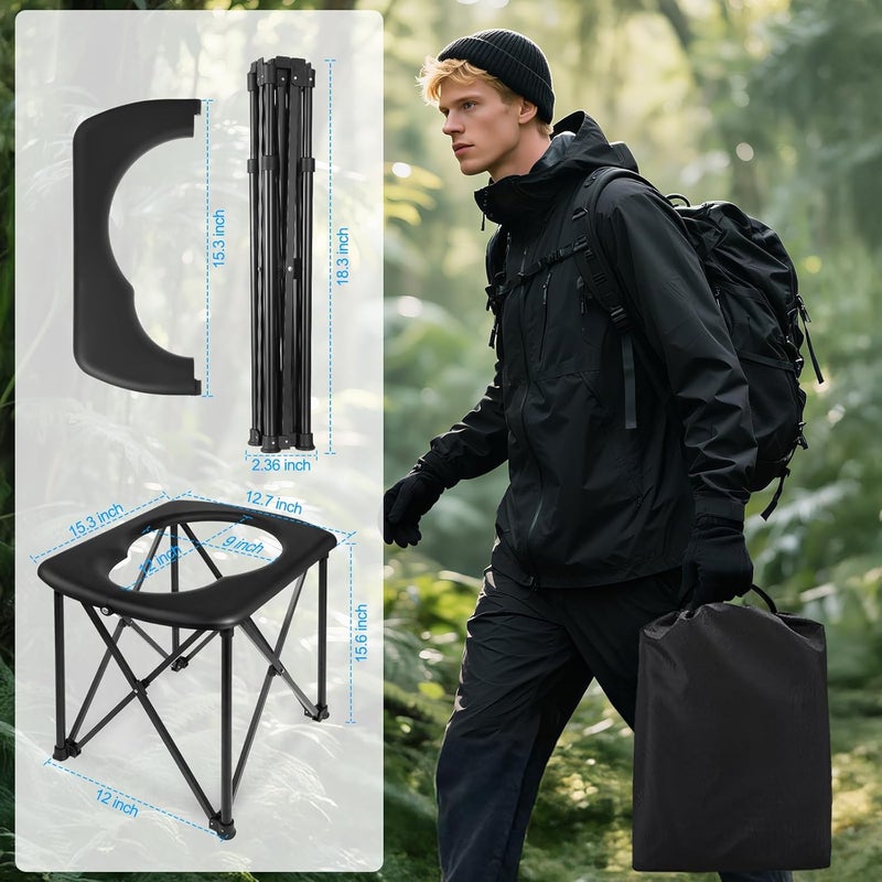 YOSN 15.6'' Portable Toilet for Camping - Ultralight Foldable Potty with 350LBS Capacity - Image 5