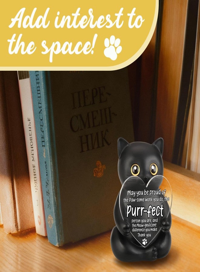 FOUGSTA Meow-gnificent Black Cat Resin Figurine, Appreciation Gift for Hard Worker, Motivational Desk Decor for Cat Lovers, Encouraging Present for Colleague, Friend, XXS58 - Image 5