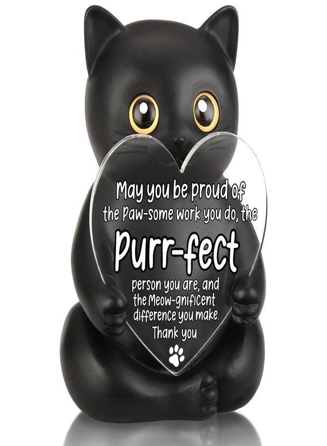 FOUGSTA Meow-gnificent Black Cat Resin Figurine, Appreciation Gift for Hard Worker, Motivational Desk Decor for Cat Lovers, Encouraging Present for Colleague, Friend, XXS58 - Image 1