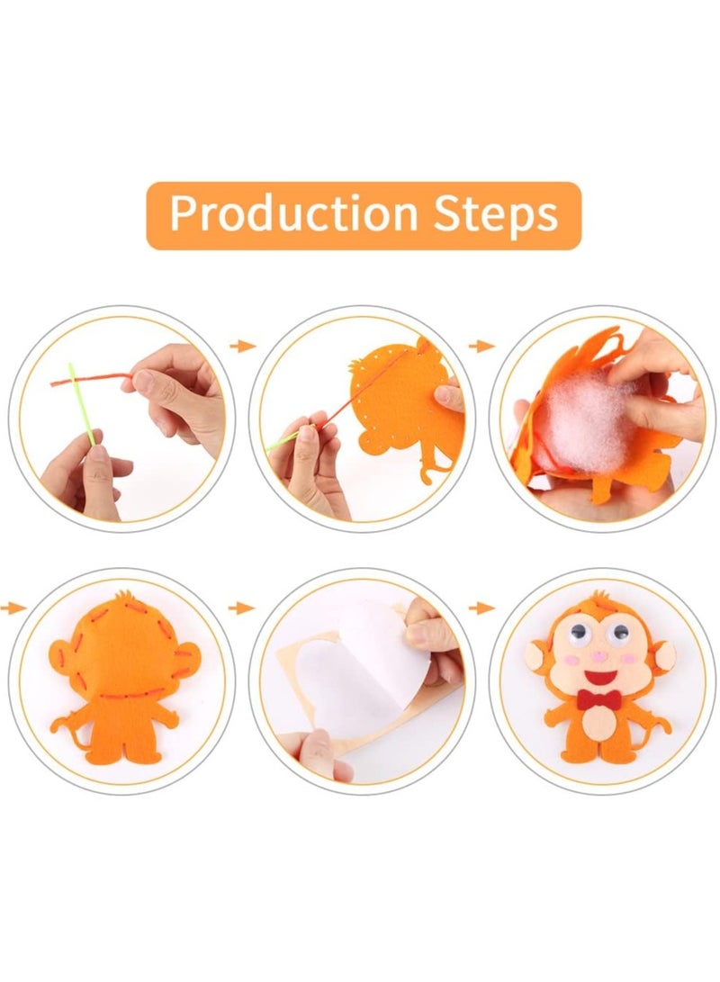 بيبي لاند 6 قطع من نالاكال للفنون والحرف اليدوية للاطفال مجموعات الحرف لمجموعات خياطة الحيوانات العاب تعليمية في مرحلة ما قبل المدرسة الخياطة مجموعة لعب يدوية - Image 4