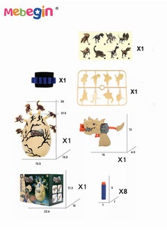 MEBEGIN Target Shooting Kit with 8 Soft Beads and Shooting Toy, Dinosaur Shooting Toys, Fun Safe Shooting Game with Dinosaur Dart Boards, Learning Educational Play Set, Suitable for Family Activities and Parties, Ideal Gift for Kids Aged 8+  - Image 2