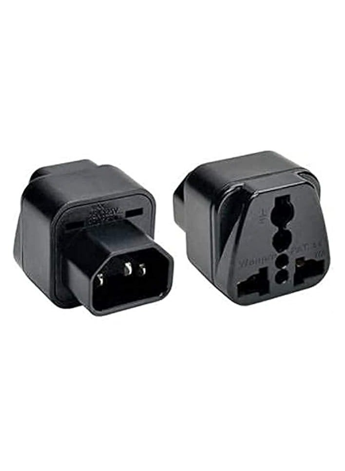 erorex C14 To Universal Female Power Adapter AC Power Plug Connector Black  - Image 1