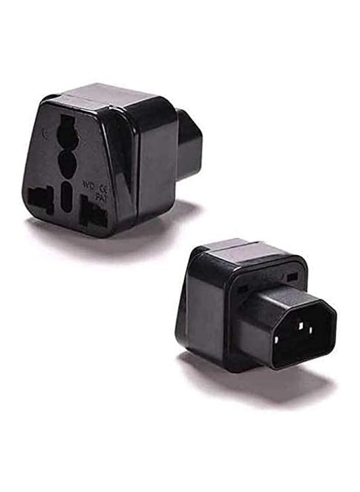 erorex C14 To Universal Female Power Adapter AC Power Plug Connector Black  - Image 4