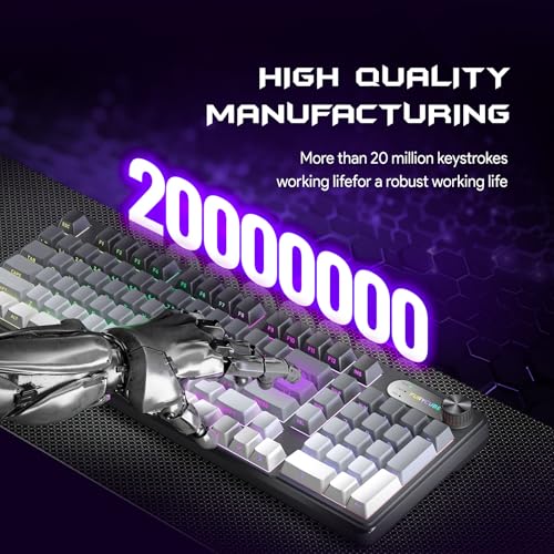 FURYCUBE IP98 Gaming Keyboard - Wired Keyboard with RGB Backlighting, IPX8 Water Resistance, and Side Printed PBT Translucent Keycaps, Suitable for Gaming or Work (Gray-White) - Image 4