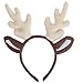 Utavu Reindeer Headband Adult Women Christmas Deer Horn Headband Plush Moose Horns Costume Holiday Reindeer Ears Festive Headpiece for Party Accessories - Image 3