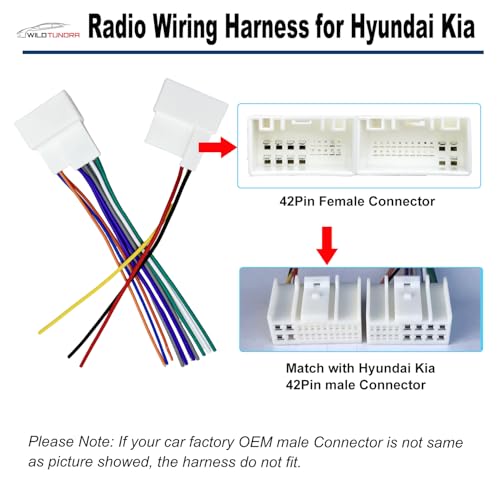 WildTundra Car Radio Wiring Harness for Hyundai 2012-2017 KIA 2010-2018 Aftermarket Car Stereo Wiring Harness Connector for Elantra Sonata Accent Sportage Sorento Car Stereo Radio Wiring Harness Cable Install - Image 3