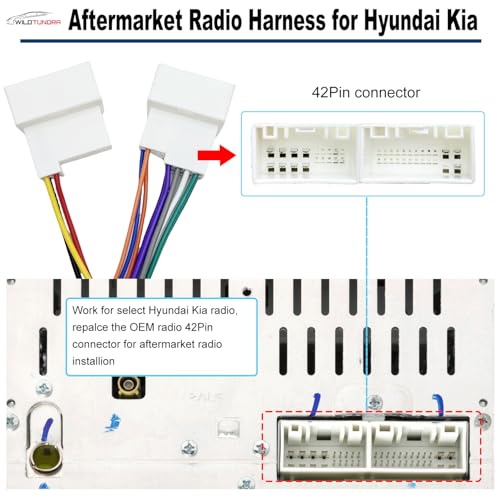 WildTundra Car Radio Wiring Harness for Hyundai 2012-2017 KIA 2010-2018 Aftermarket Car Stereo Wiring Harness Connector for Elantra Sonata Accent Sportage Sorento Car Stereo Radio Wiring Harness Cable Install - Image 2