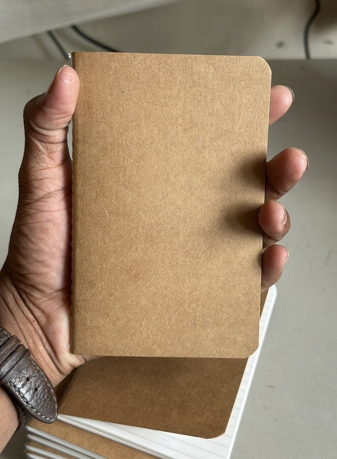 INNAXA Softcover Pocket Notebook Set - 3.5" x 5.5" - 6 Pack - 30 Sheets - 60 Ruled Pages - Perfect for The Traveler (Brown Kraft) - Image 5