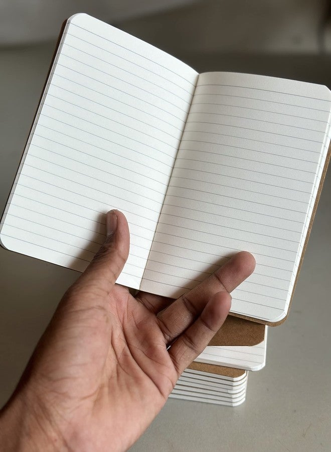 INNAXA Softcover Pocket Notebook Set - 3.5" x 5.5" - 6 Pack - 30 Sheets - 60 Ruled Pages - Perfect for The Traveler (Brown Kraft) - Image 3