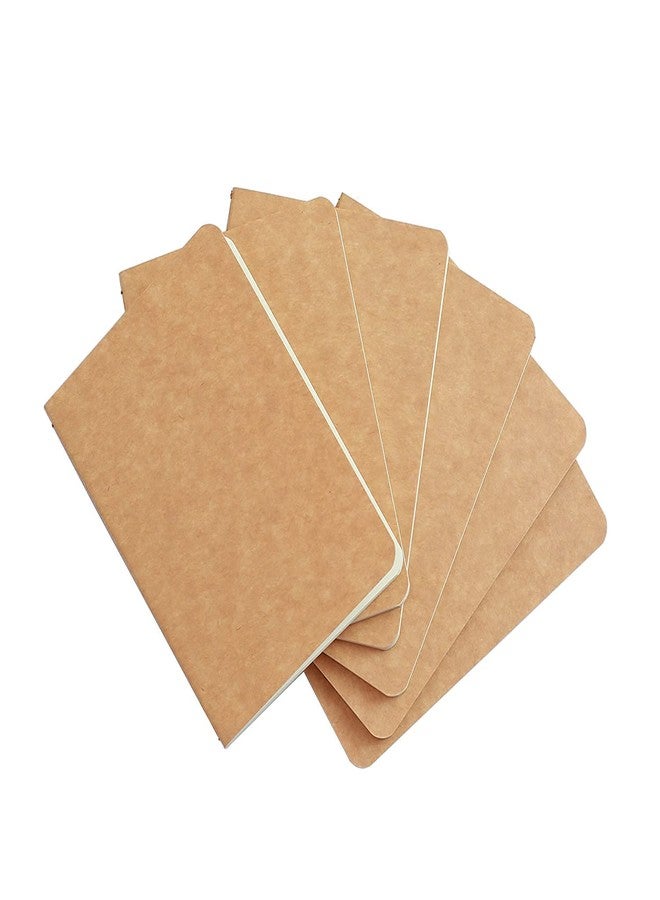 INNAXA Softcover Pocket Notebook Set - 3.5" x 5.5" - 6 Pack - 30 Sheets - 60 Ruled Pages - Perfect for The Traveler (Brown Kraft) - Image 1