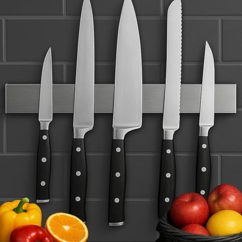 INFERNO 12 Inch Magnetic Knife Strip – Heavy-Duty Wall Mount Knife Holder, No Drill Adhesive, Multi-Purpose Kitchen Organizer - Image 1