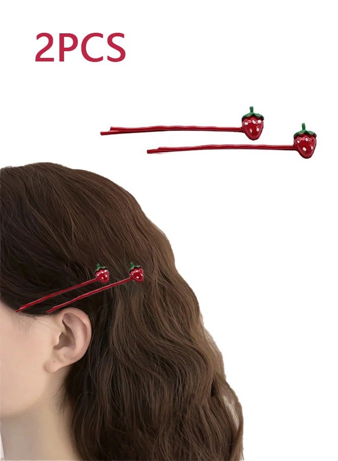 Generic 2 Piece Set of Long Hair Clips, Red Hair Clips for Buns, Premium Hair Clips, Strawberry Hair Clips, For Girls, Ladies, Wedding Parties, For All Hair Types - Image 1