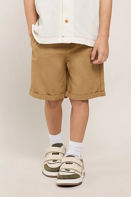 R&B Solid Shorts with Drawstring Waist