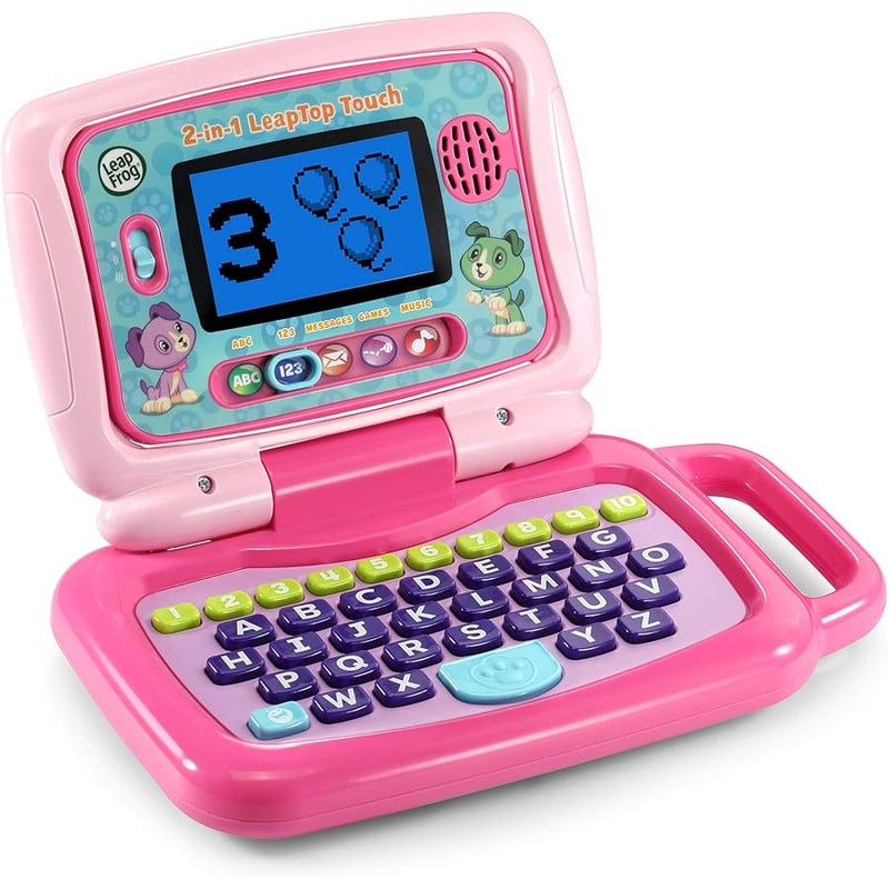 LeapFrog 2-in-1 LeapTop Touch Laptop for Kids, Educational Bilingual Toy That Converts from Laptop to Tablet, Learning Letters, Numbers, and Messages, Pink - Image 2