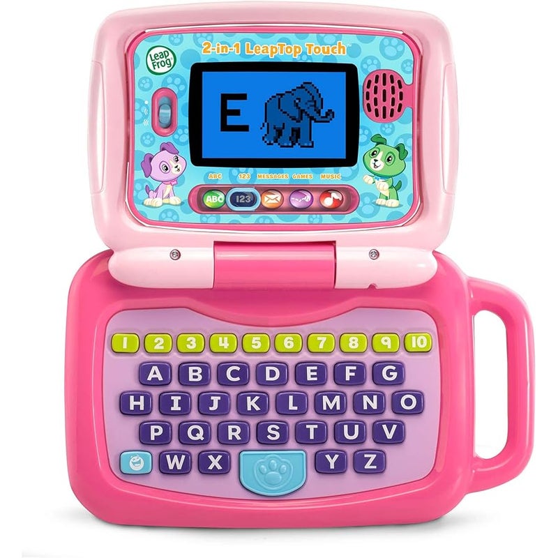 LeapFrog 2-in-1 LeapTop Touch Laptop for Kids, Educational Bilingual Toy That Converts from Laptop to Tablet, Learning Letters, Numbers, and Messages, Pink - Image 1