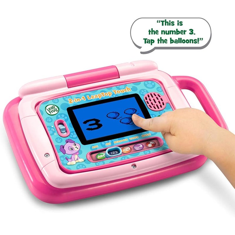 LeapFrog 2-in-1 LeapTop Touch Laptop for Kids, Educational Bilingual Toy That Converts from Laptop to Tablet, Learning Letters, Numbers, and Messages, Pink - Image 4
