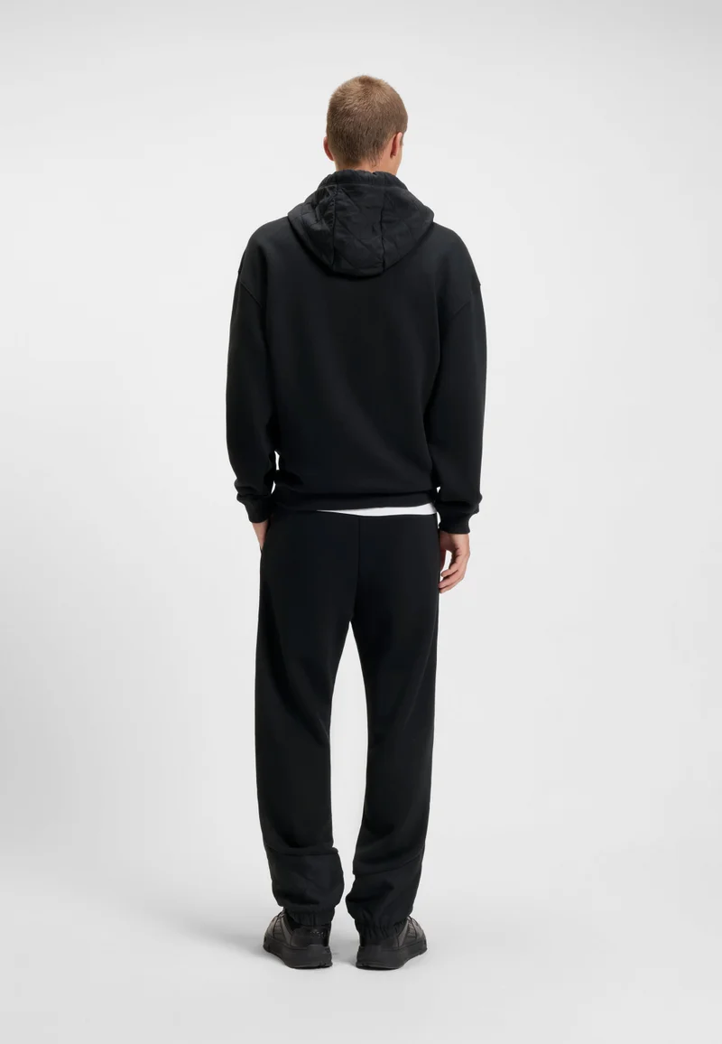 HUGO Cotton-blend hoodie with waxed-stamp logo